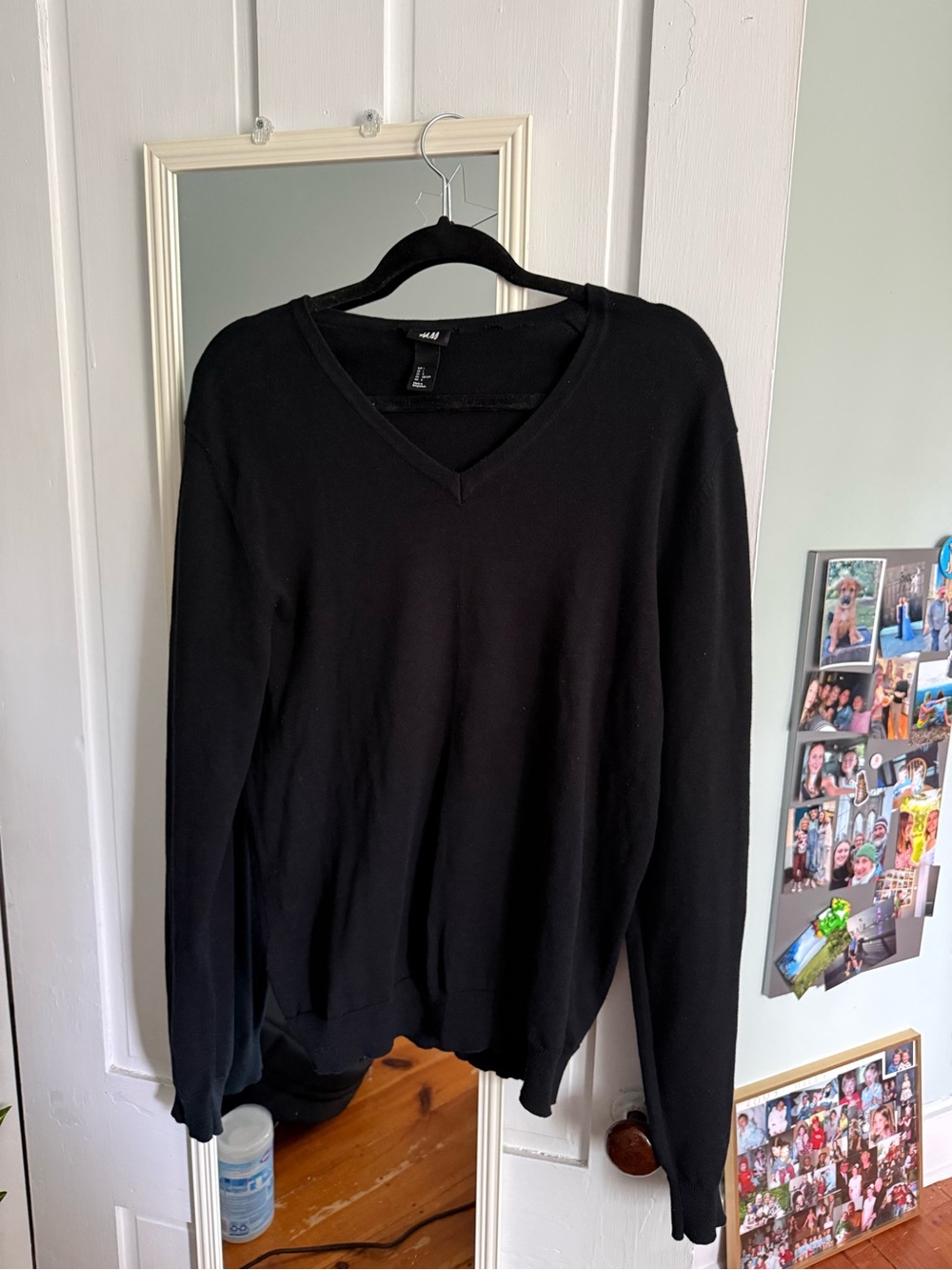 H&M vneck black mens sweater